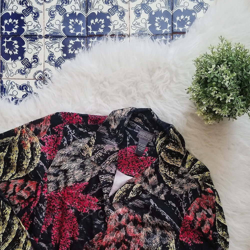 CHICO'S abstract pattern shirt/jacket